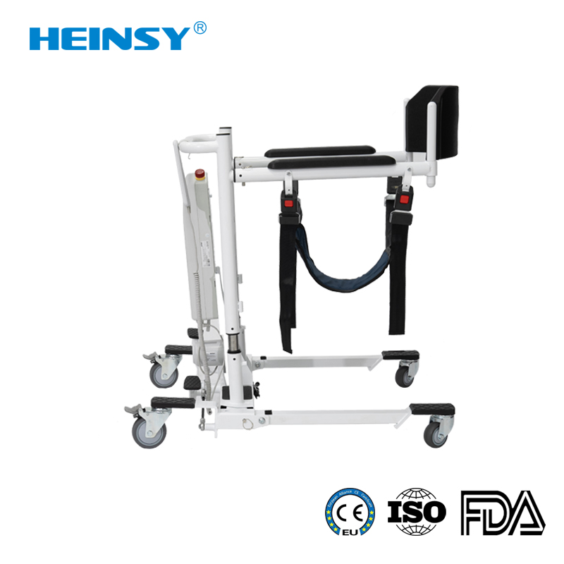 Hes-603 Carbon Steel Promotion New Folding Electric Wheelchair Toilet Move Wheel Bath Commode Patient Lift Transfer for Elderly