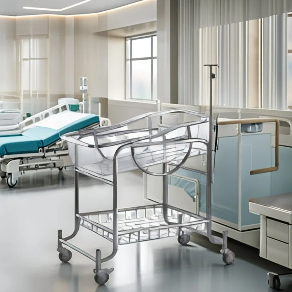 Hbc-04 Stainless Steel Infant Medical Bed Baby Hospital Newborn Pediatric Crib