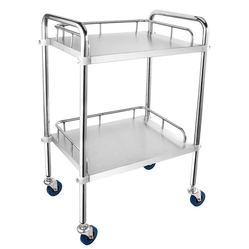 Medical Hospital Dressing Trolley Stainless Steel 3 Layers Surgical Trolley