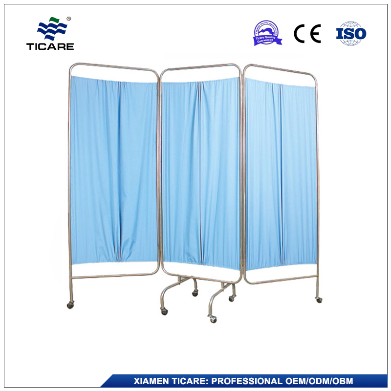 Four Folding Privacy Screens Medical Use Bedside Screen for Hospital