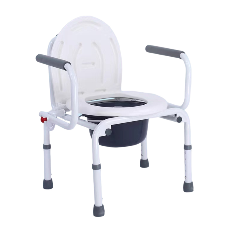 Medical Equipment Toilet Seat Commode Chair Height Adjustable Fixed Cushion Armrest