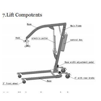 Medical Equipment Patient Transfer 180kg Portable Electric Patient Lift for Hospital