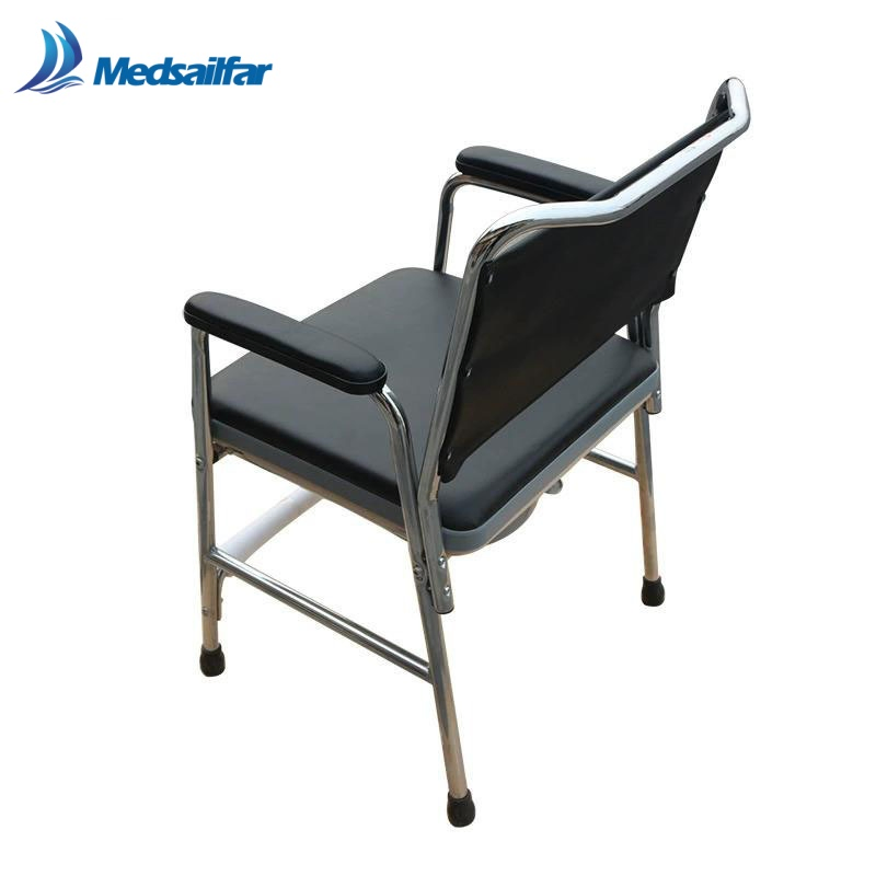 Disabled Bedside Foldable Steel Comfortable Portable Commode Chair for Elderly