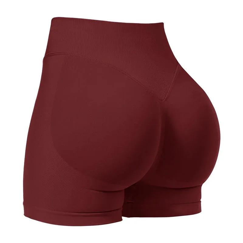 شورتات يوغا نسائية عالية الخصر بدون seams مع ضغط مثالي للجري