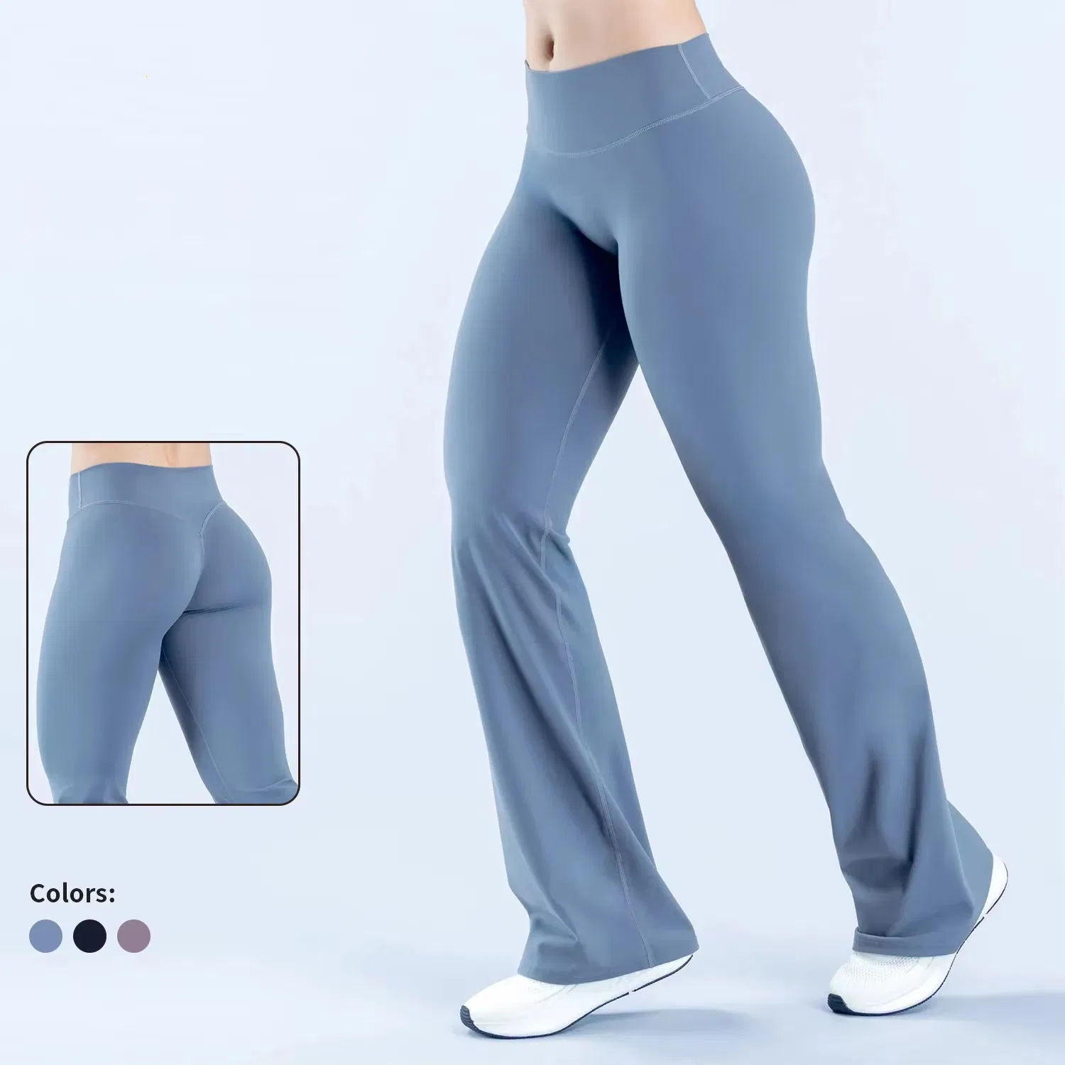 Customed Logo Women High Waist Butt Lifting Yoga Pants Loose Straight Leg Running Fitness Sports Outdoor Yoga Long Pants