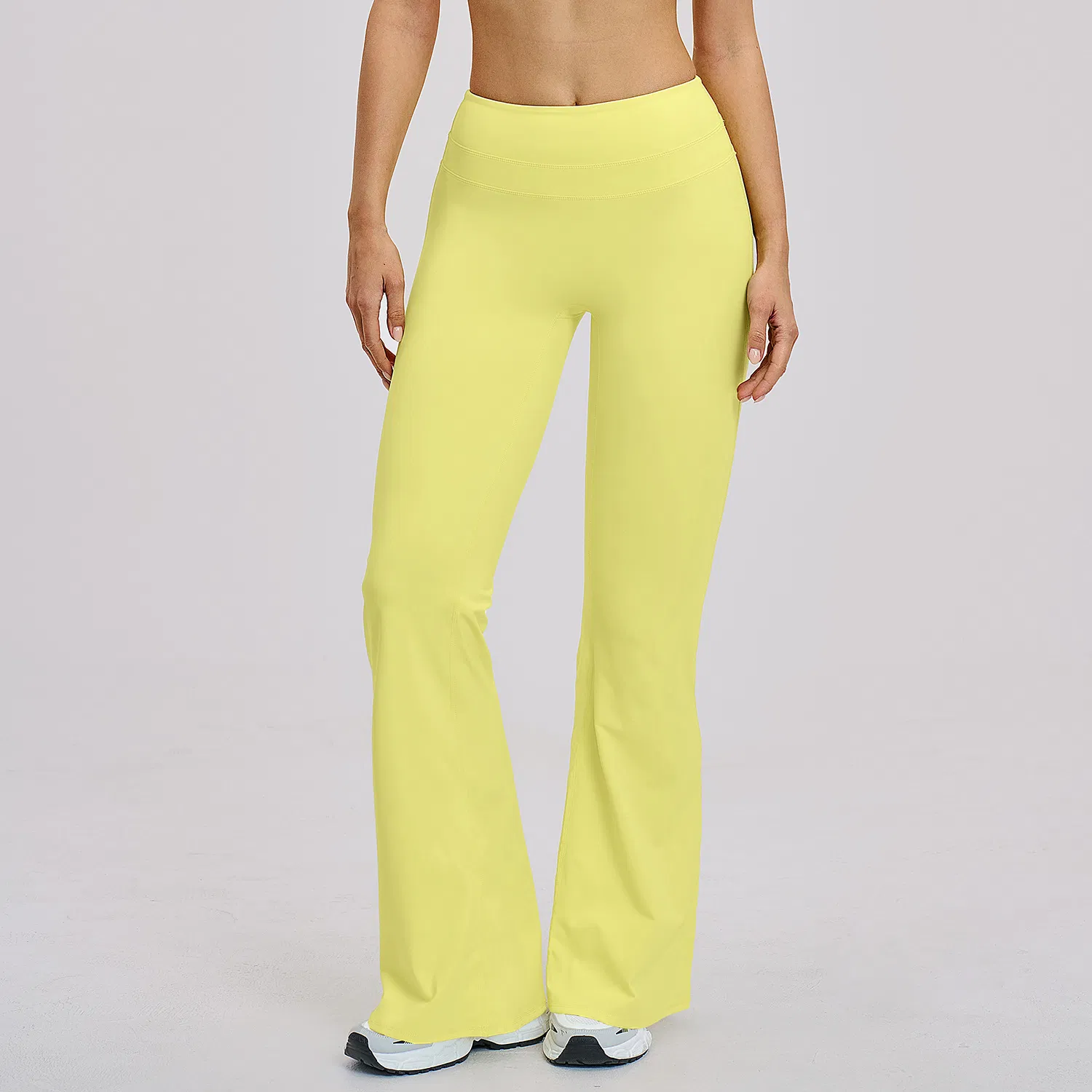 Women's Fitness Tight Pants for Toning The Buttocks Breathable High-Waisted Slimming and Shaping Wide-Leg Yoga-Style Flares