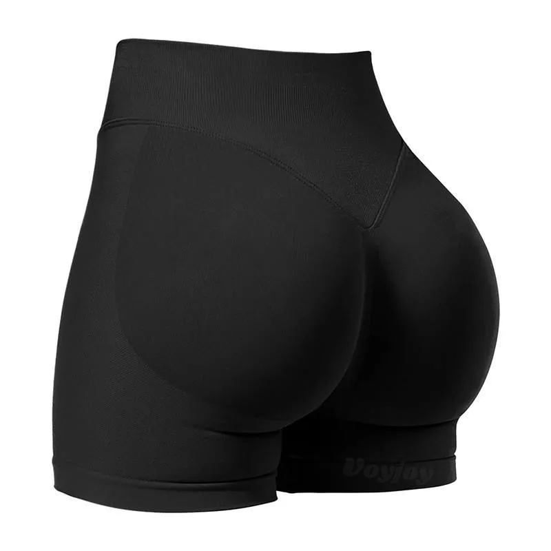 شورتات يوغا نسائية عالية الخصر بدون seams مع ضغط مثالي للجري