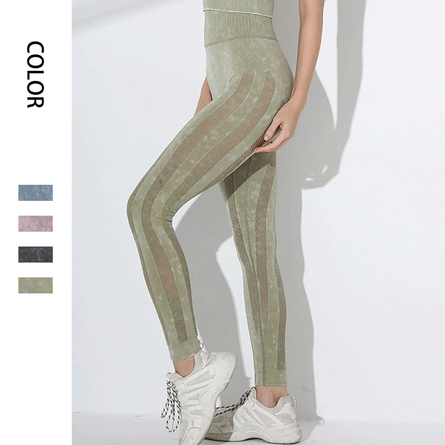Water Washed Sports Tight Pants Women's High Waisted and Hip Lifting Yoga Wear Long Pants