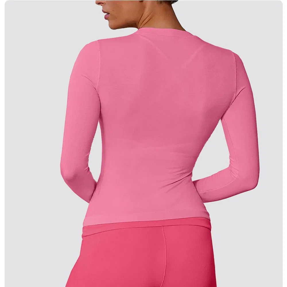 New Arrival Designer Women Long Sleeve T-Shirt for Women Plain Fitness &amp; Yoga Wear Custom Clothing