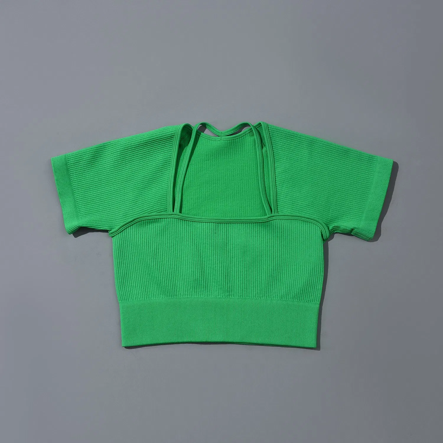 0.5$for طباعة الشعار 5PCS بدلة يوغا للنساء حمالة صدر رياضية من النايلون والإسباندكس بدون seams / قمصان بأكمام قصيرة / سترة عالية الخصر للياقة البدنية بنطلونات شورتات ليغينغز ملابس رياضية