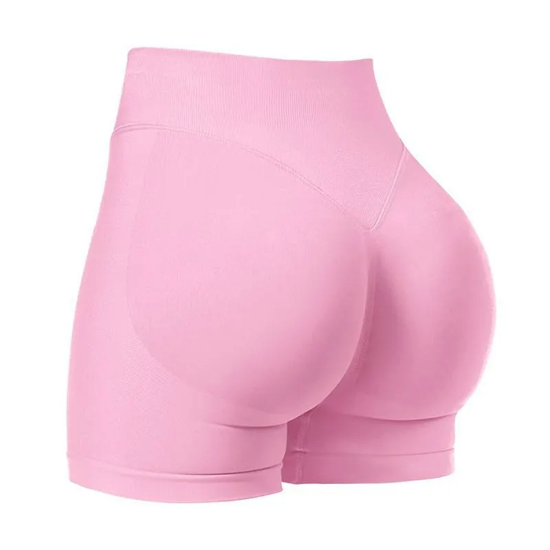شورتات يوغا نسائية عالية الخصر بدون seams مع ضغط مثالي للجري