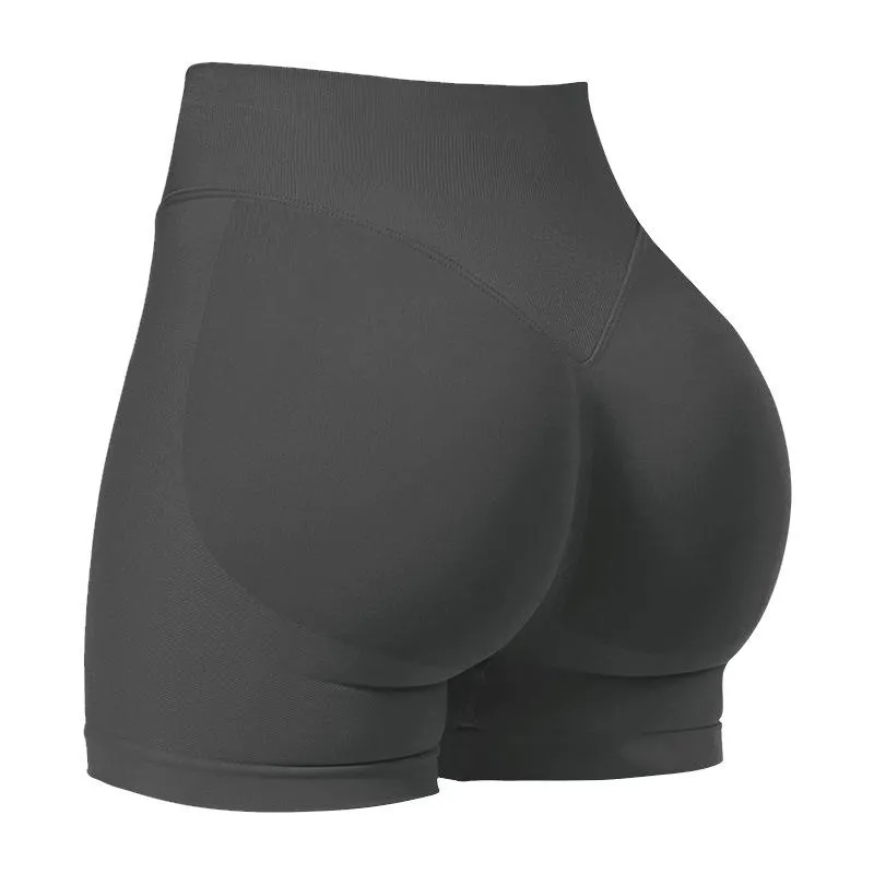 شورتات يوغا نسائية عالية الخصر بدون seams مع ضغط مثالي للجري