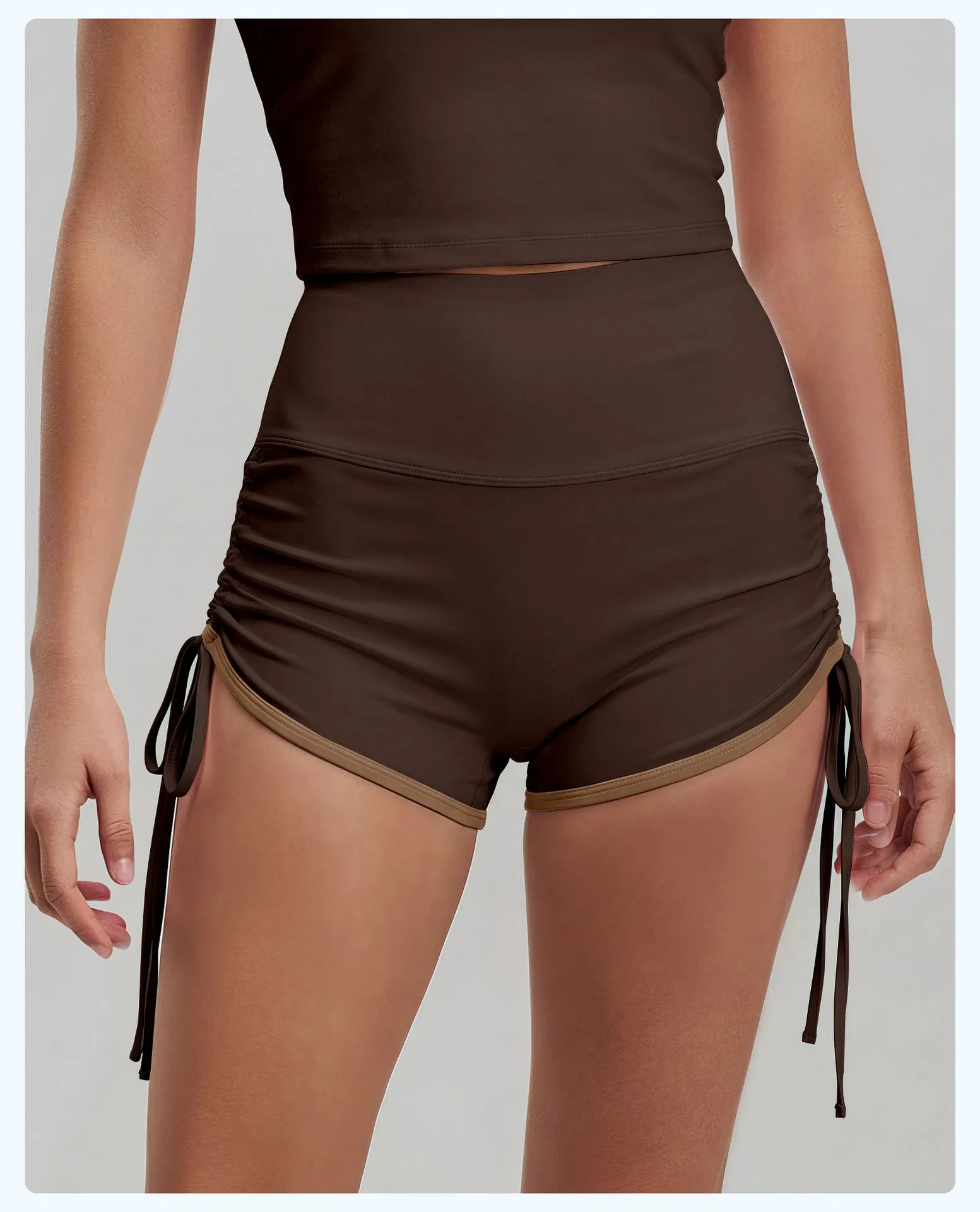 شورتات رياضية جديدة بسحاب منقوشة بلون الخوخ، عالية الخصر، ضيقة، مناسبة للجري والتدريب واللياقة البدنية ورياضة اليوغا للنساء