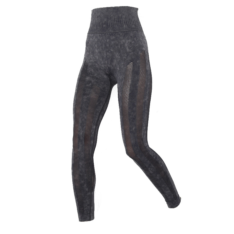 Water Washed Sports Tight Pants Women's High Waisted and Hip Lifting Yoga Wear Long Pants