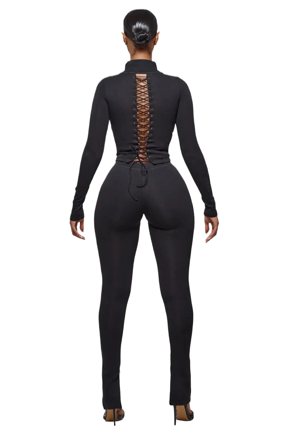 Ky Women Yoga Sets Wholesale Elastic Cropped Nylon Track Jacket Pants Plus Size
