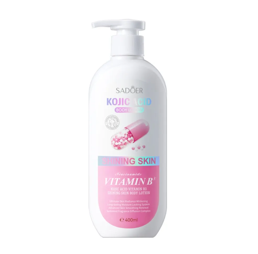 Kojic Acid Vitamin B3 Lotion Whitening Brightening, Firming and Hydrating Face Body Lotion 400ml Vc Ve Vitamin B3 Whitening Glowing Shining Body Lotion