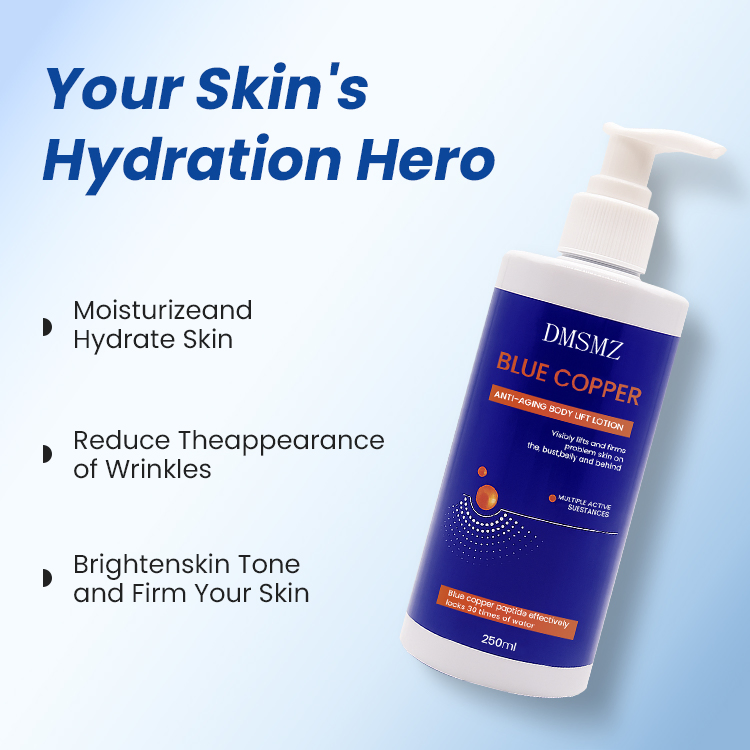 Delivers Deep Hydration and Improves Skin Elasticity Hyaluronic Acid Blue Copper Peptide Anti-Aging Body Lotion