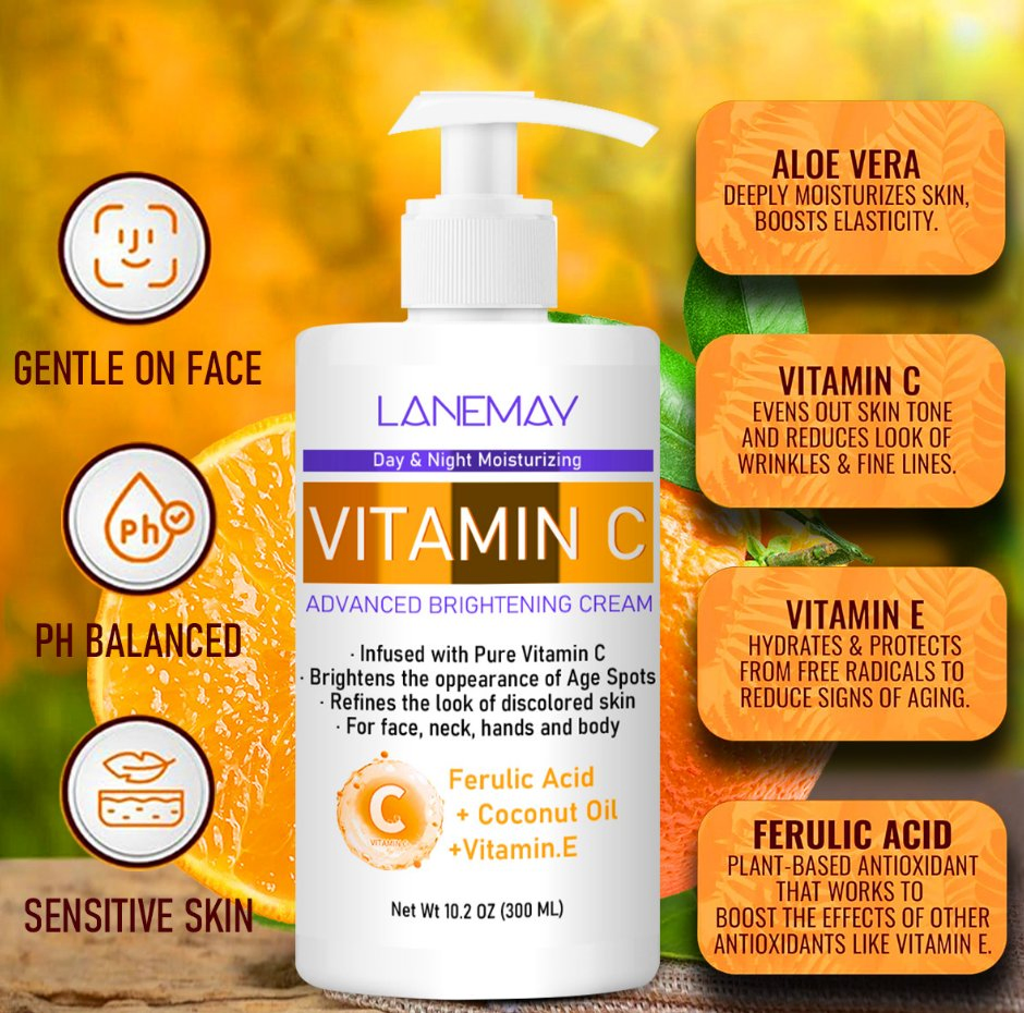 Online Wholesale in Stock Wrinkle Face Brightening Whitening C a Hyaluronic Acid Collagen Rose Skin Moisture Cream Vitamin C, a &amp; E Booster Body Lotion