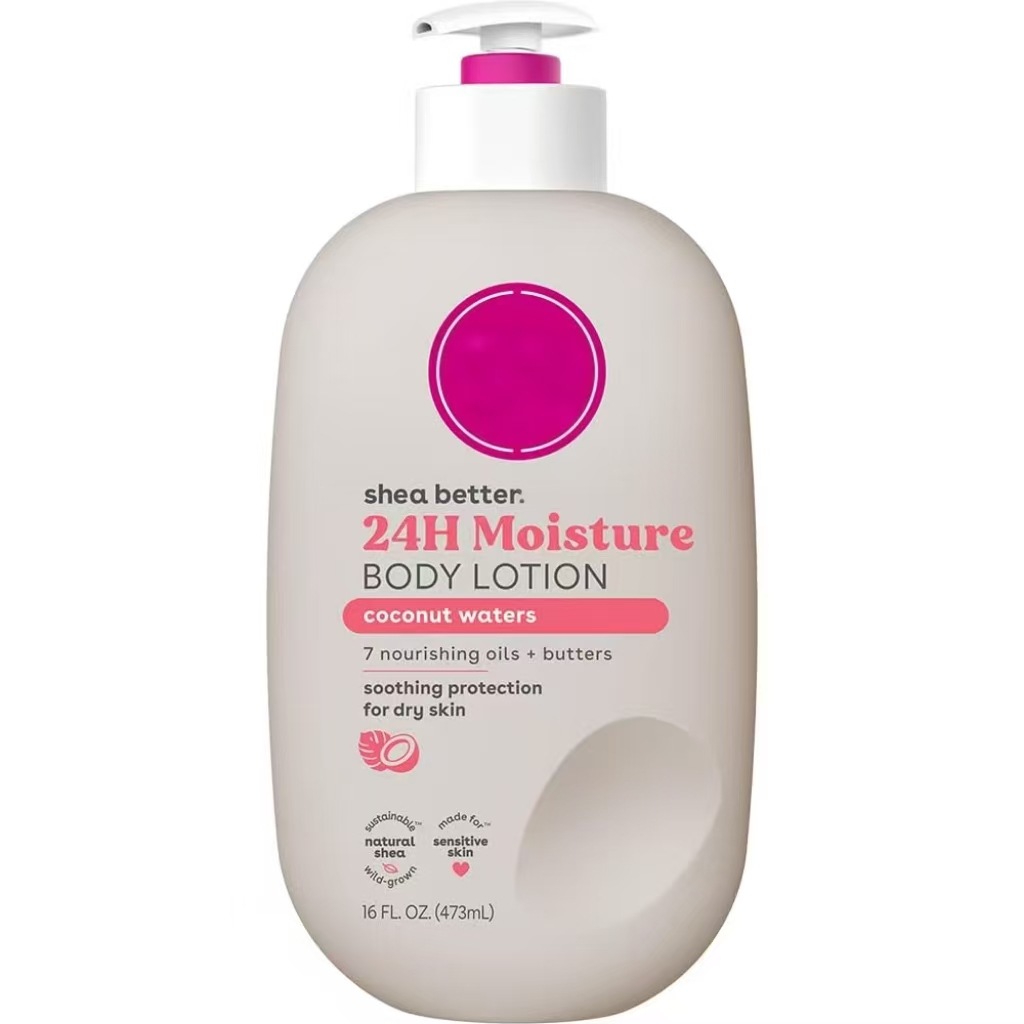 Natural Shea Butter 24H Moisture Body Lotion Vanilla Cashmere Hydrating Pomegranate Raspberry Soothing Protection for Dry Skin