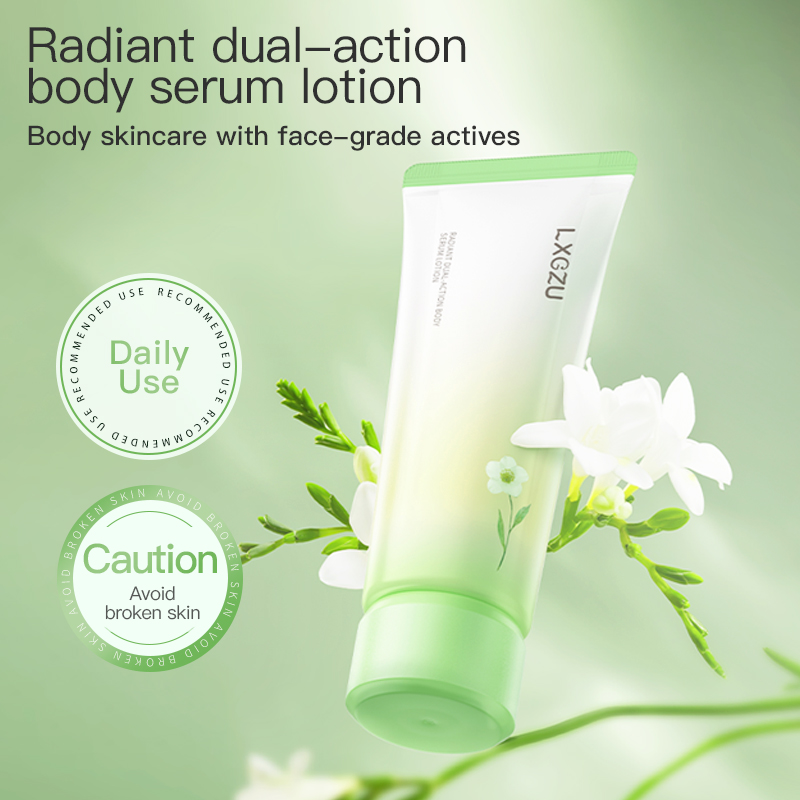 Radiance Boost Brightening Hydrating Skin Smoothing Moisture Lock Daily Body Care Luminous Silky Dual Tube Body Essence Lotion