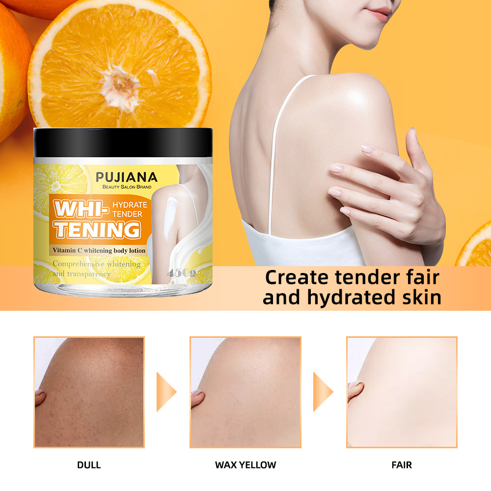 Private Label VC Brightening Body Lotion Remove Dullness Nourish Dry Skin Organic Vitamin C Skin Whitening Body Cream for Body