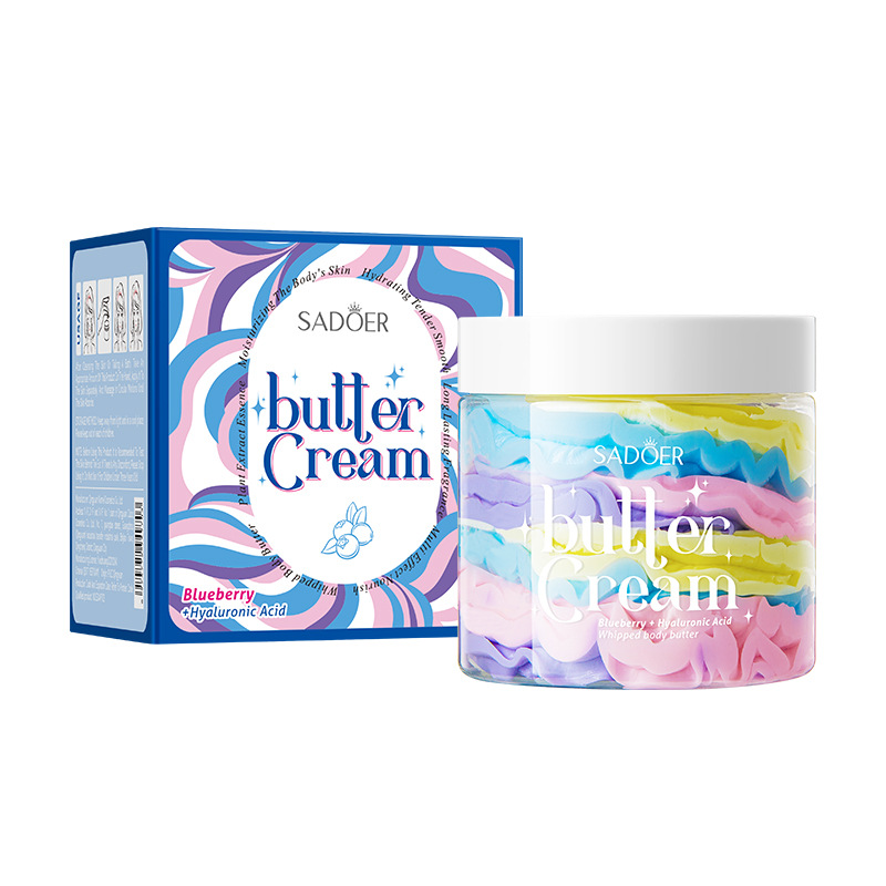 SADEOR Organic Vegan Fruit Rainbow Ice Cream Wipped Body Butters Moisturizing Whitening Rainbow Whipped Body Butter