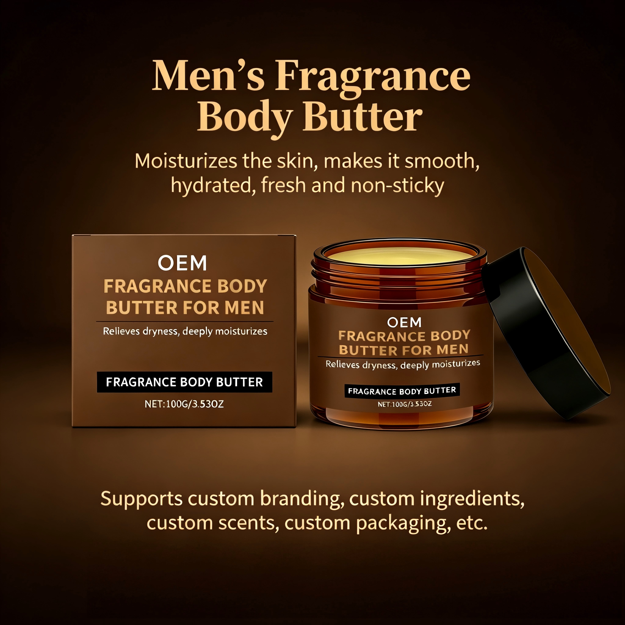 Men's Perfumed Body Lotion OEM Lightweight Moisturizing Smooth Refreshing Non-sticky Fragrance Body Butter for Men Daily Use