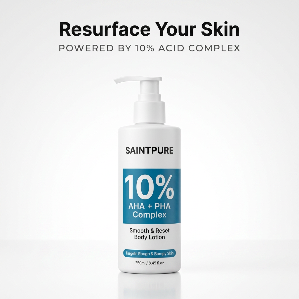 OEM 14-Day AHA Hyaluronic Acid Smoothing Body Lotion 10% Complex For Rough Bumpy Skin 250ml Deep Exfoliation Private Label
