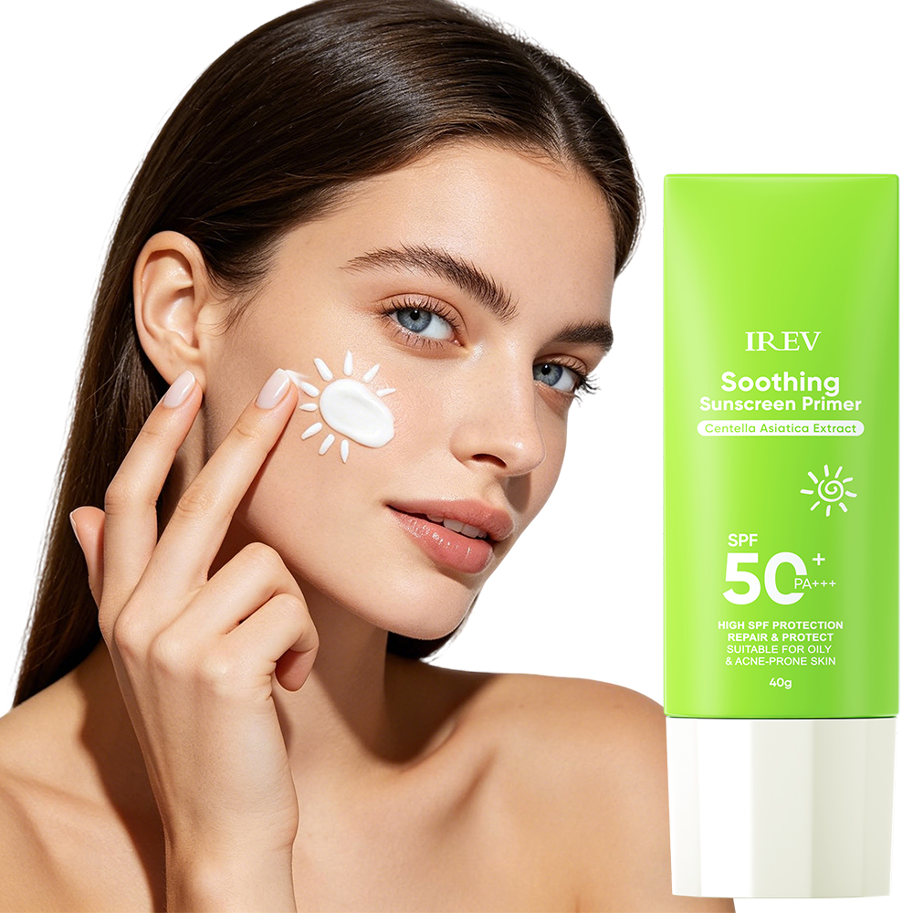 Korea Skincare Plant Extract Centella Asiatica Soothing SPF50 PA+++ Light Cream Sunscreen For All Skin Types OEM
