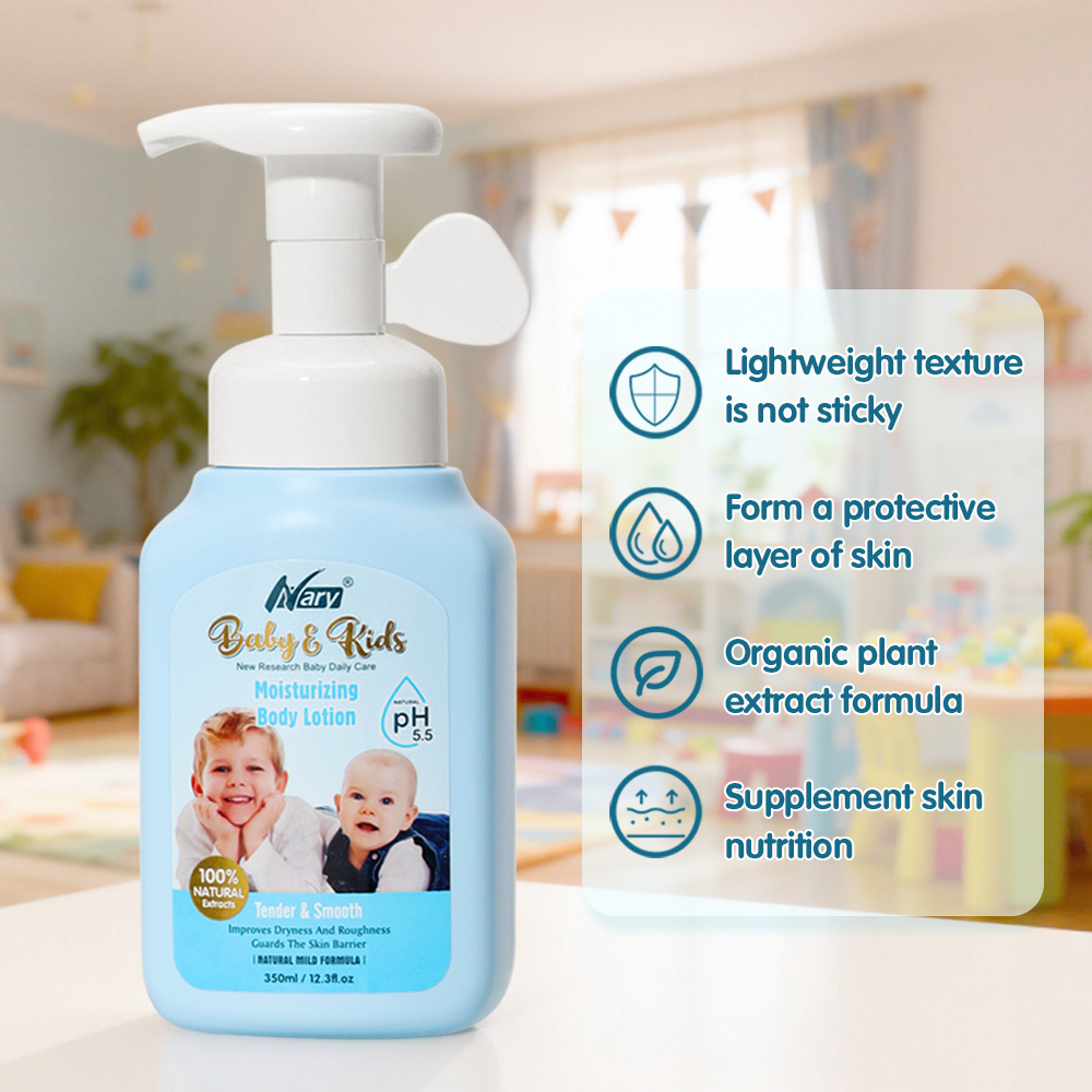 Nary Wholesale Baby Soothing Lotion Kids Body Skin Care Products Organic Body Milk 350ml Moisturizing Cream Fragrance-free