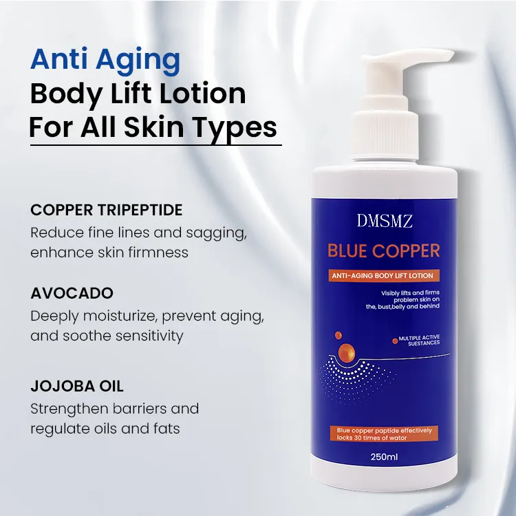 Delivers Deep Hydration and Improves Skin Elasticity Hyaluronic Acid Blue Copper Peptide Anti-Aging Body Lotion