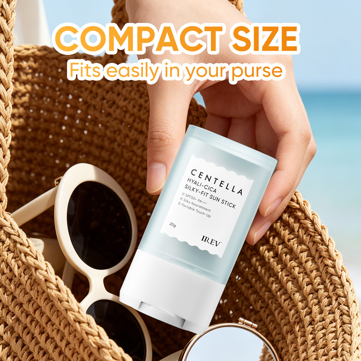 Korea Skincare SPF50+ Centella Asiatica Hyaluronic Acid Sunscreen Cream Vegan Cruelty-Free Portable 20g UV Protection Waterproof