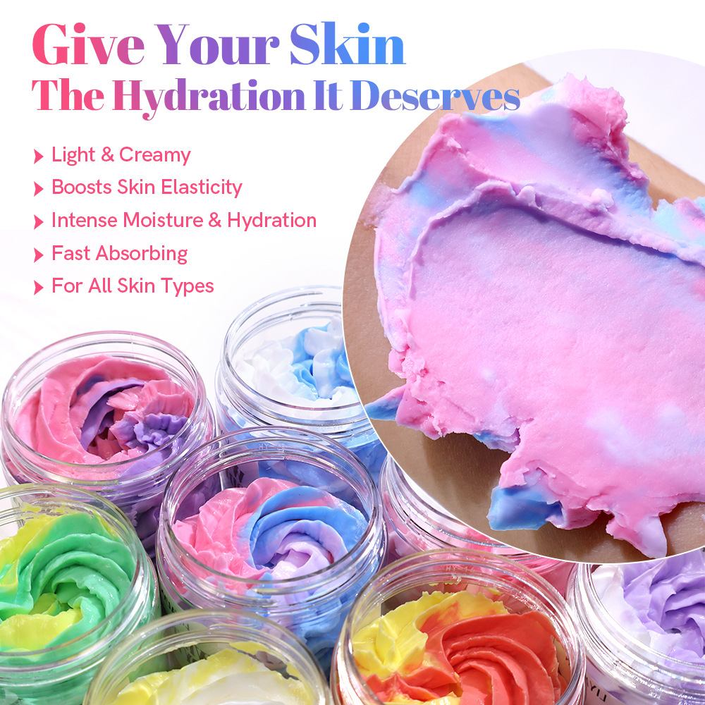 Organic Shea Butter Body Cream Hydrating Nourishing Whipped Body Butter Hyaluronic Acid Vitamin C Vegan Whitening Lotion