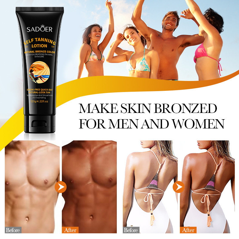 Wholesale OEM/ODM Organic Bronze Skin Natural Sunless Self-Tanning Lotion Sunscreen Moisturizing Hydrating Oil for Face Body