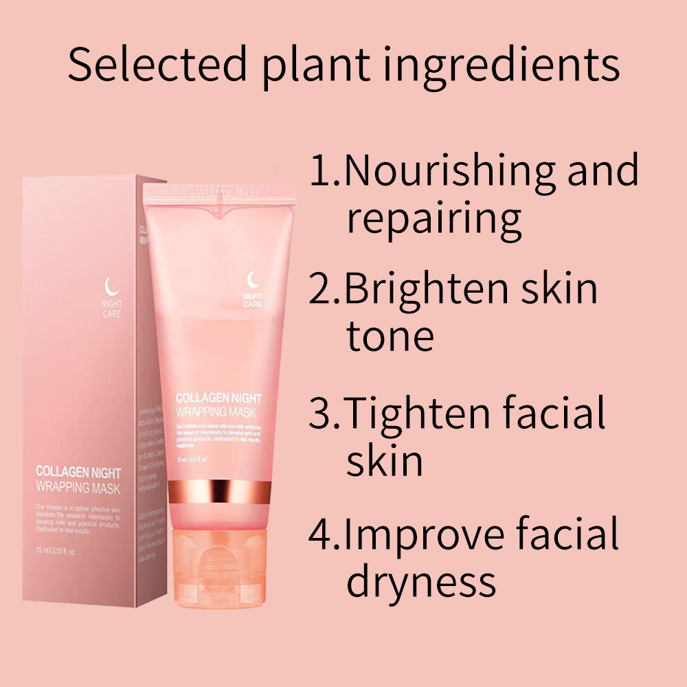 Korean Hydrolyzed Collagen &amp; Vitamin C Anti-Aging Nourishing Cream Facial Mask For All Skin Types-CLOVER RENA Brand