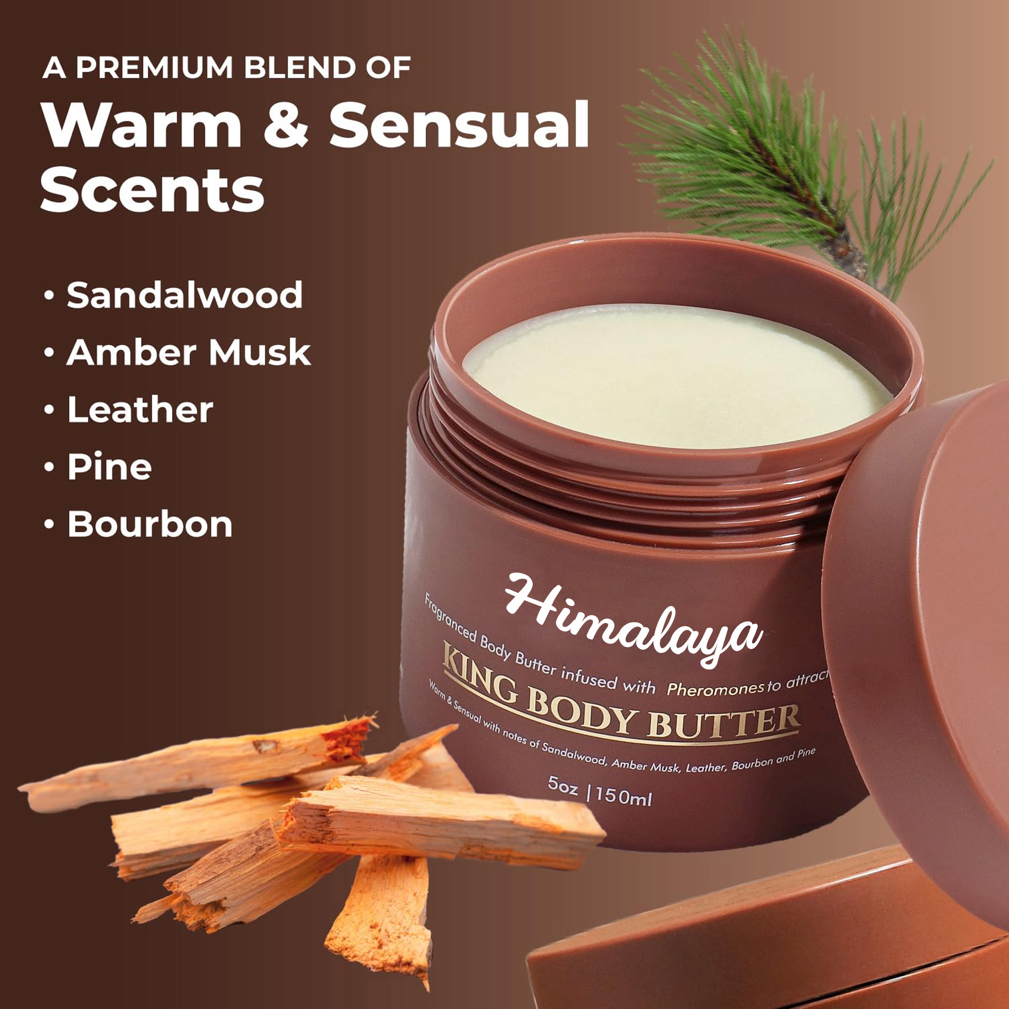 Sandalwood Body Butter Deep Moisturizing, Nourishing &amp; Soothing Skin Care With Natural Aroma For Soft Smooth Skin