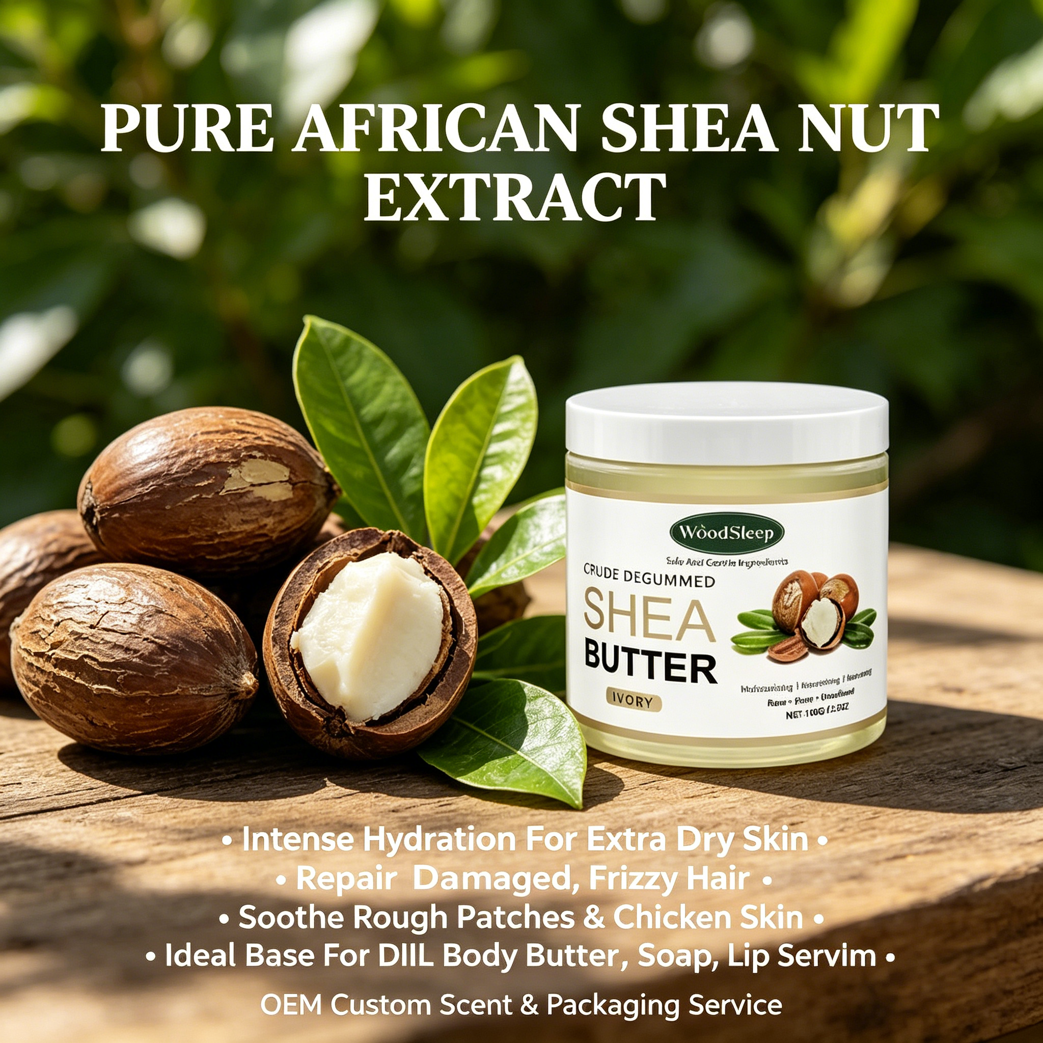 Crude Degummed Ivory Shea Butter OEM ODM Raw Pure Unrefined Moisturizing Nourishing Renewing Multi Purpose Skin Hair Care