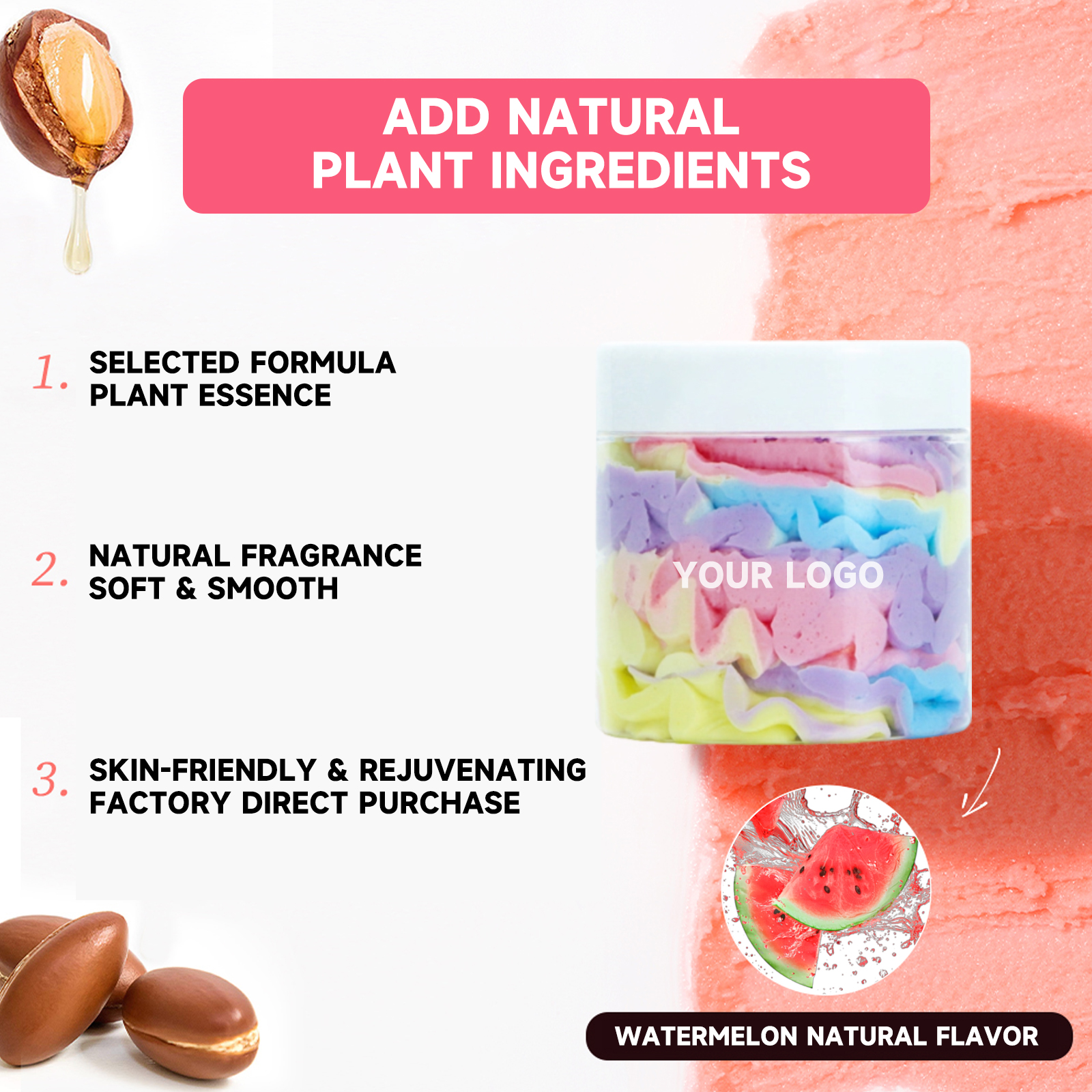 Wholesale Custom Logo Avocado Body Lotion Hydrating Body Lotion Watermelon Flavored Body Butter