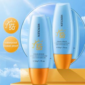 Organic Facial Body Whitening UV Sunblock Lotion SPF 50 Private Label Oil-Free Sunscreen Cream Natural Tanning Protection