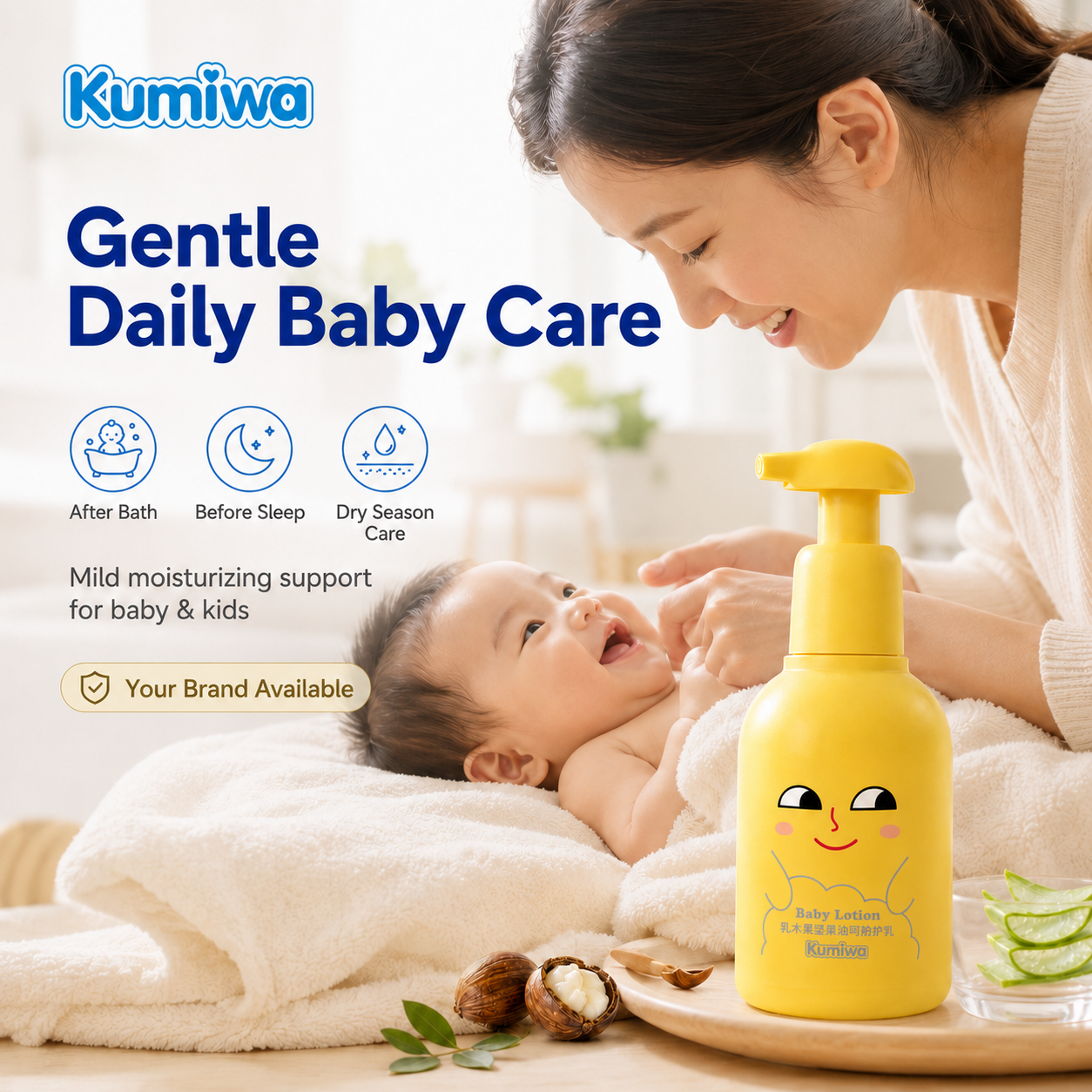 Private Label Baby Body Lotion Shea Butter Aloe Vera Moisturizing Body Lotion Kids Skin Care OEM ODM Wholesale