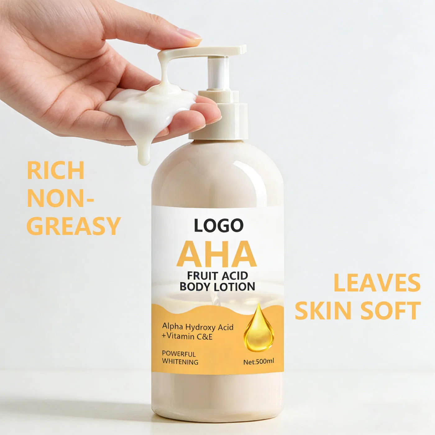 Natural Aha BHA Lightening Nourishing Body Lotion for Skin Brightening Radiant