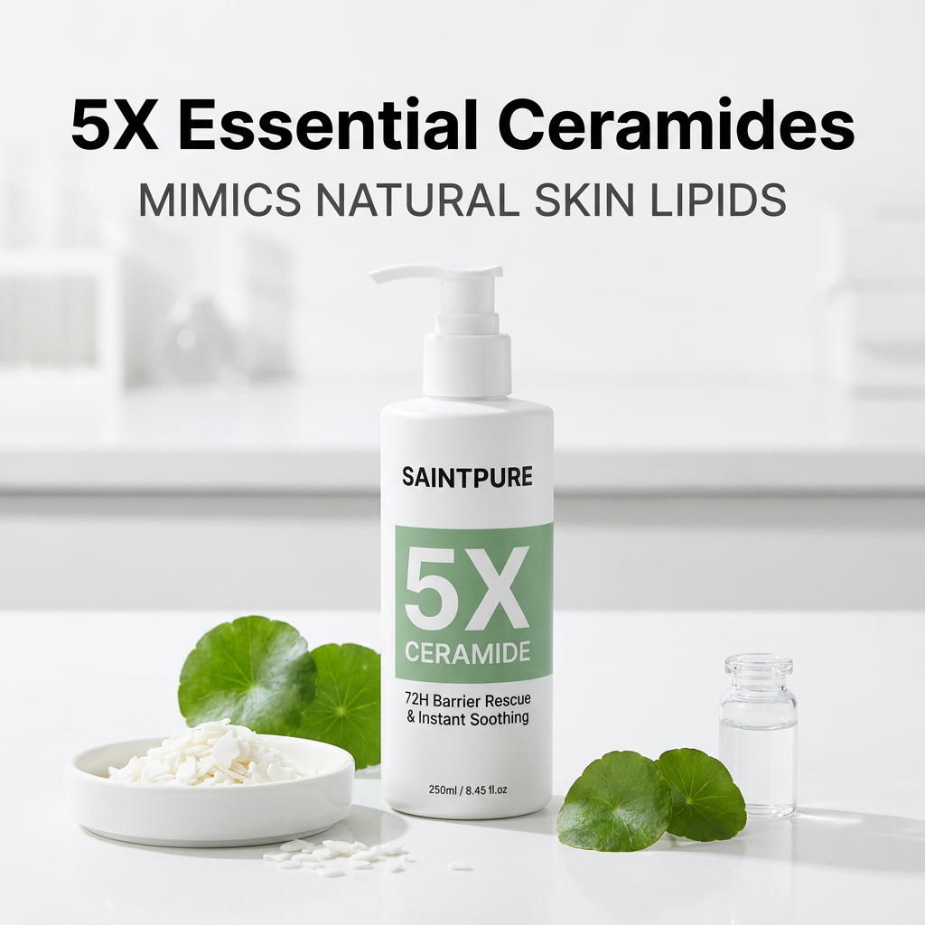 OEM 5x Ceramide &amp; Hyaluronic Acid 72H Barrier Repair Body Lotion For Sensitive Dry Skin 250ml Private Label Bulk Wholesale