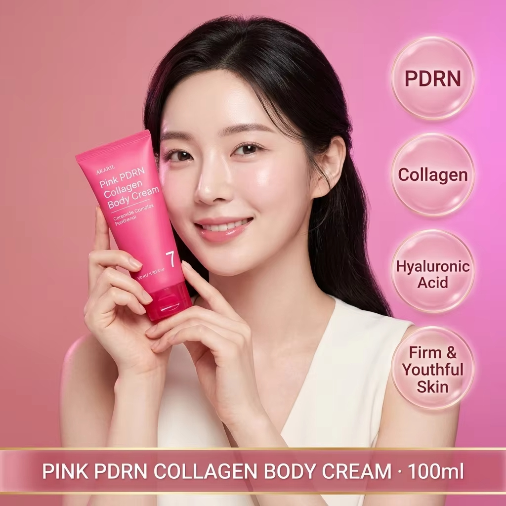 Pink PDRN Collagen &amp; Hyaluronic Acid Firming Anti-Aging Whitening Body Lotion 100ml for Crepey Sagging Skin