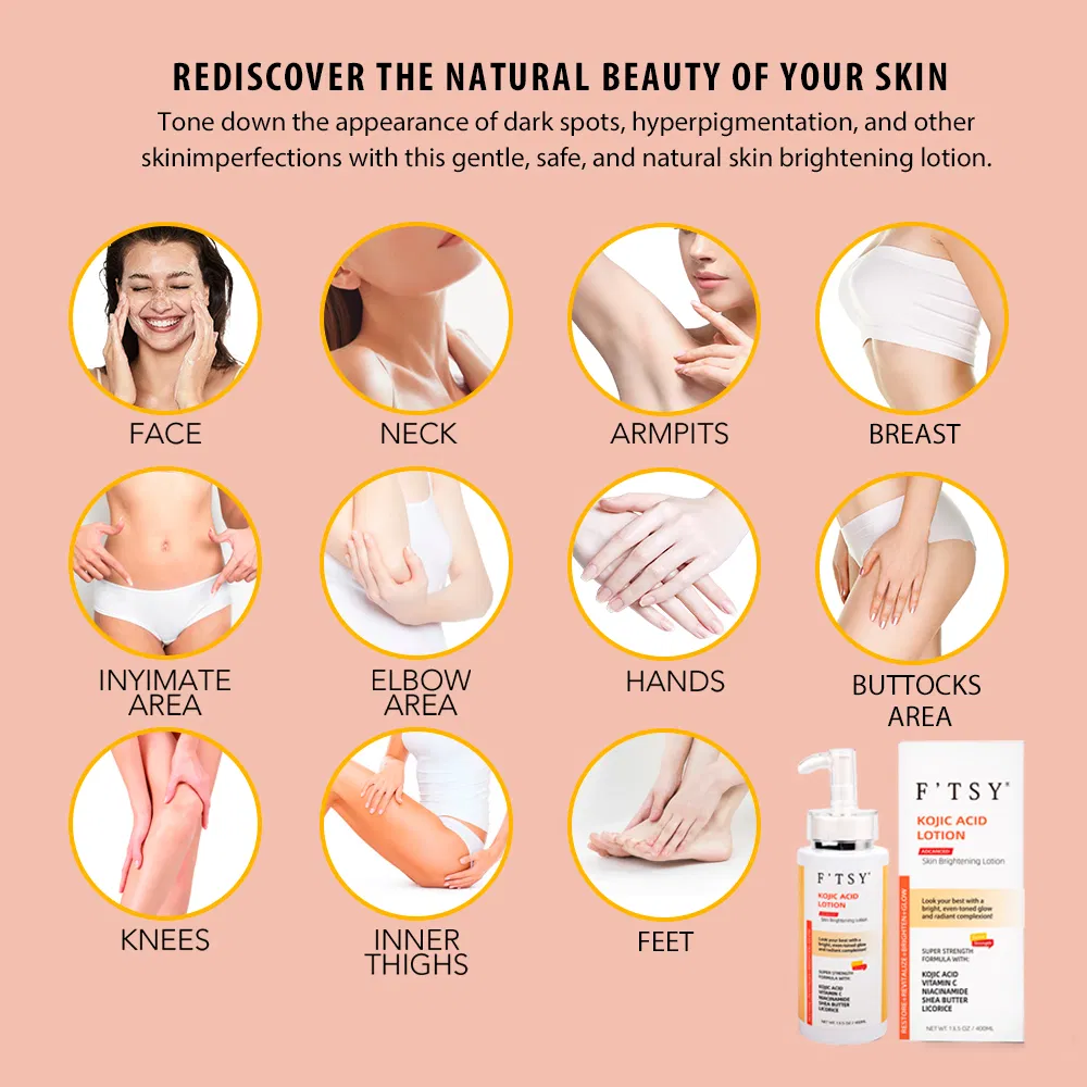 Custom Logo Wholesale Vegan Kojic Acid Lotion Body Care Vitamin C Darks Spots Lotion