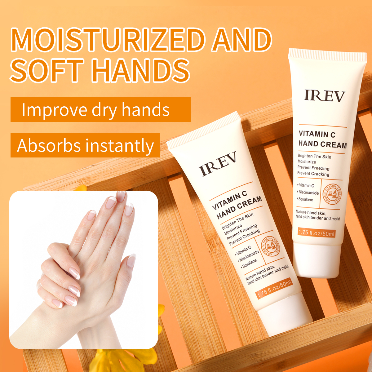 OEM ODM Vitamin C Hand Cream Moisturizer Whitening Hand Care Lotion Skin Care Soothing Repairing VC Hand Cream