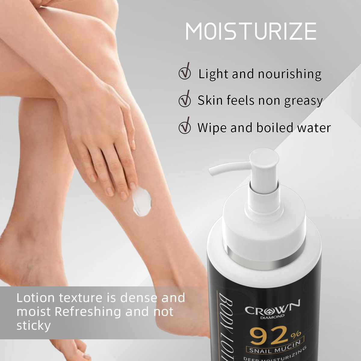Custom Logo Korean Natural Organic Snail Whitening Cream Moisturizing Glow Lighting Firming Anti Aging Skin Care Body Lotion