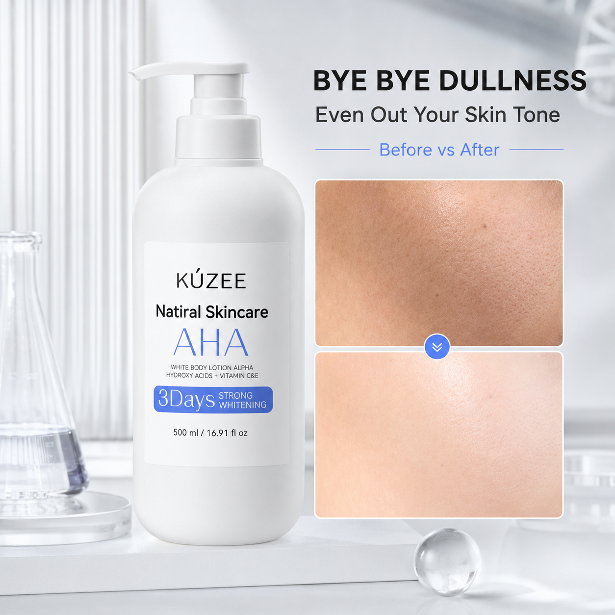 Factory Direct Vitamin C Brightening Body Moisturizer Skin Softening Dullness Glowing AHA Body Lotion