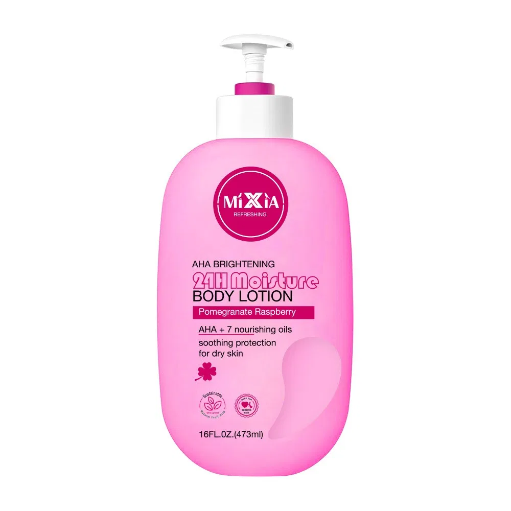 OEM Custom Pomegranate Raspberry Scent Body Lotion Dry Skin Soothing Brightening Body Cream Low MOQ Custom Formula & Fragrance for Distributors