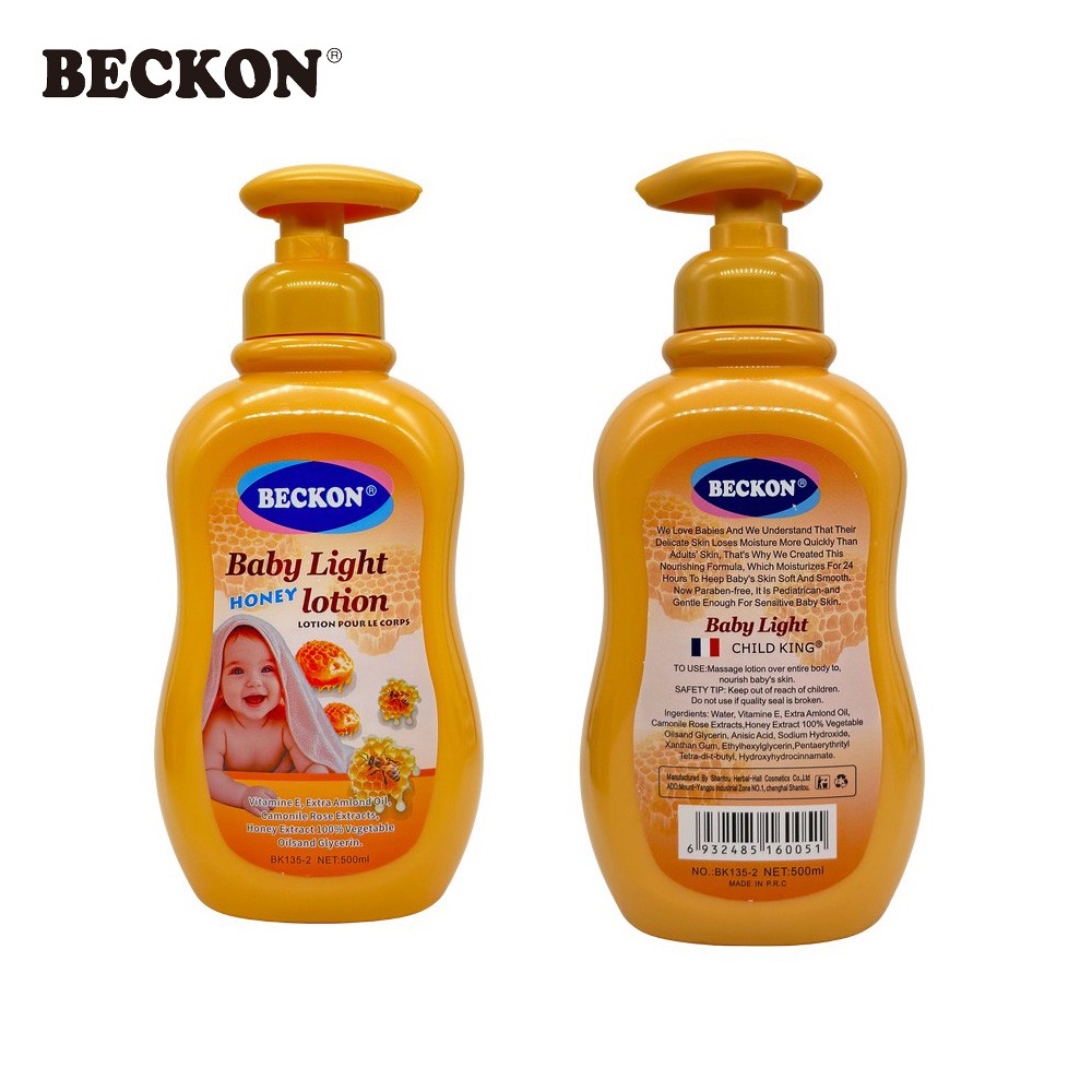 BECKON PRODUCTS 500ml Honey Extract Vitamin E Gentle Nourishing Baby Skin Care Cream Hypoallergenic Moisturizer Body Lotion