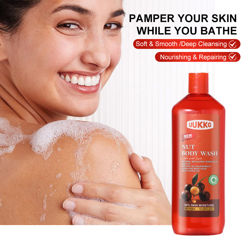 UUKKG 450ML Shower Gel Shea Butter Nut Coconut Suitable For All Skin Types Long Lasting Fragrance Moisturizing Body Wash Gel
